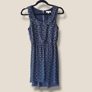 Speechless Navy With Stats Print Dress